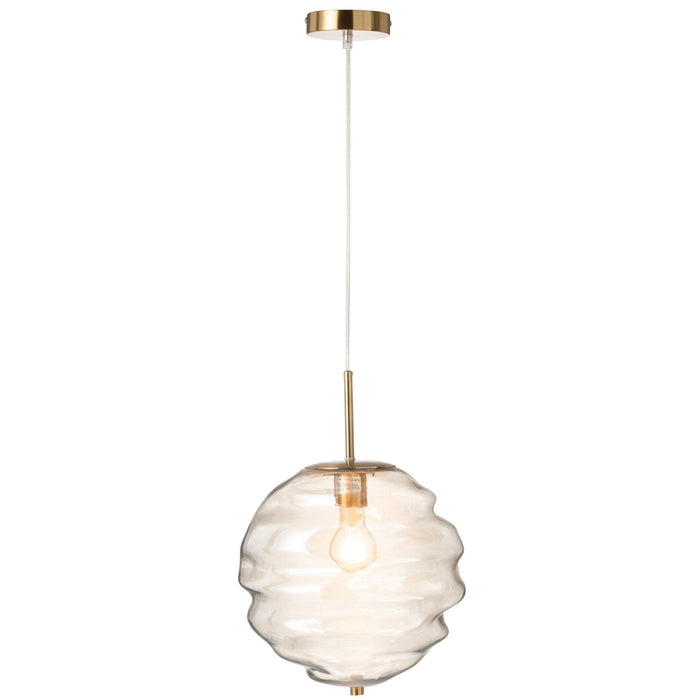 Hanglamp Cognac Glas 30 cm 30x30x34 cm-Hanglampen-J-Line