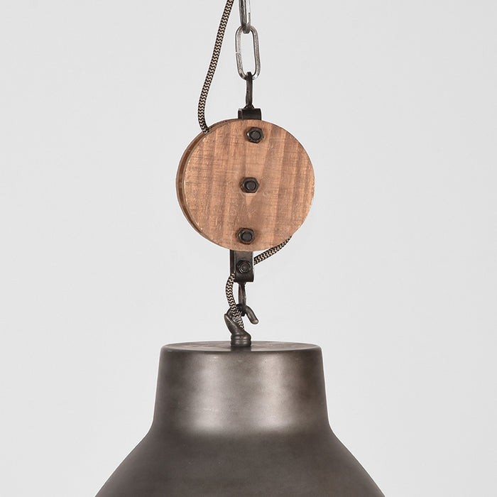 Hanglamp Dock Robuuste Metaal Burned Steel 42x42x37 cm-Hanglampen-LABEL51