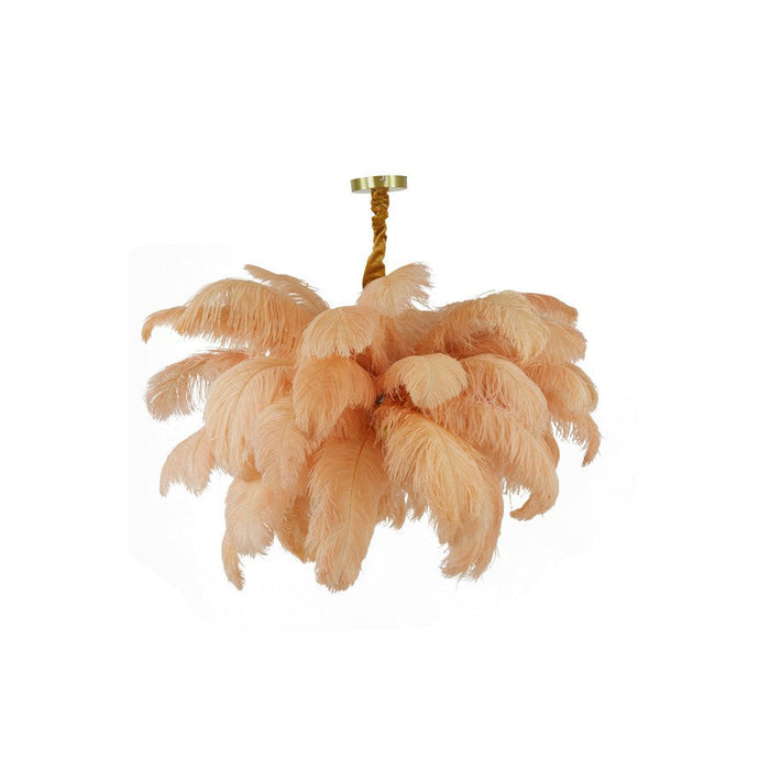 Hanglamp E14 80 cm FEATHER goud+perzik-Hanglampen-Light & Living