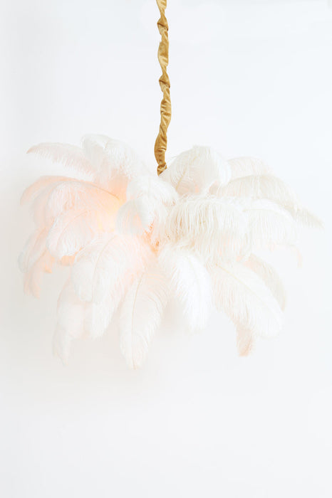 Hanglamp E14 80 cm FEATHER goud+wit-Hanglampen-Light & Living