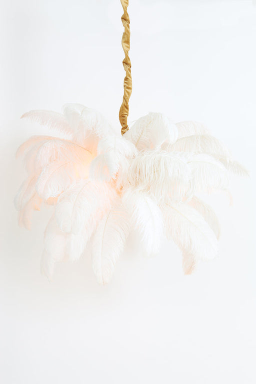 Hanglamp E14 80 cm FEATHER goud+wit-Hanglampen-Light & Living