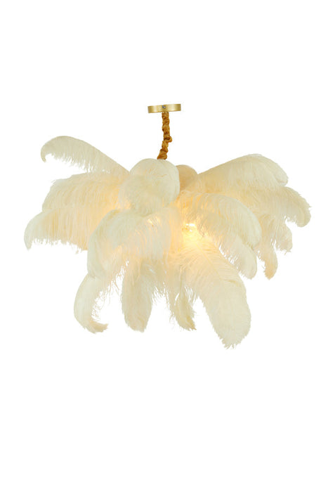 Hanglamp E14 80 cm FEATHER goud+wit-Hanglampen-Light & Living