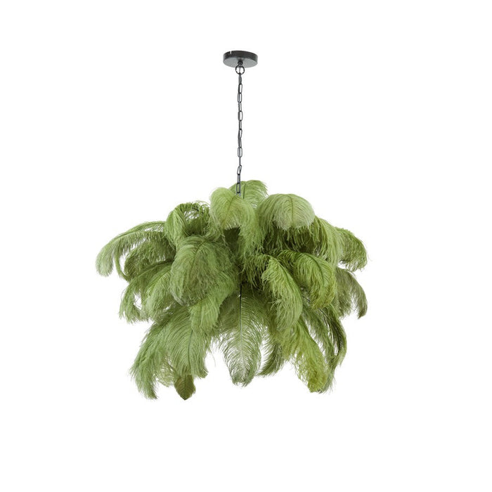 Hanglamp E14 80 cm FEATHER zwart+olijfgroen-Hanglampen-Light & Living