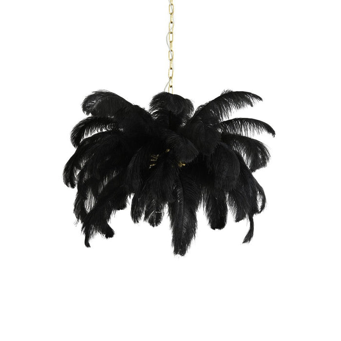 Hanglamp Feather - Zwart - Ã˜80cm-Hanglampen-Light & Living