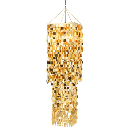 Hanglamp Goud Pvc Vierkant 50 cm-Hanglampen-J-Line