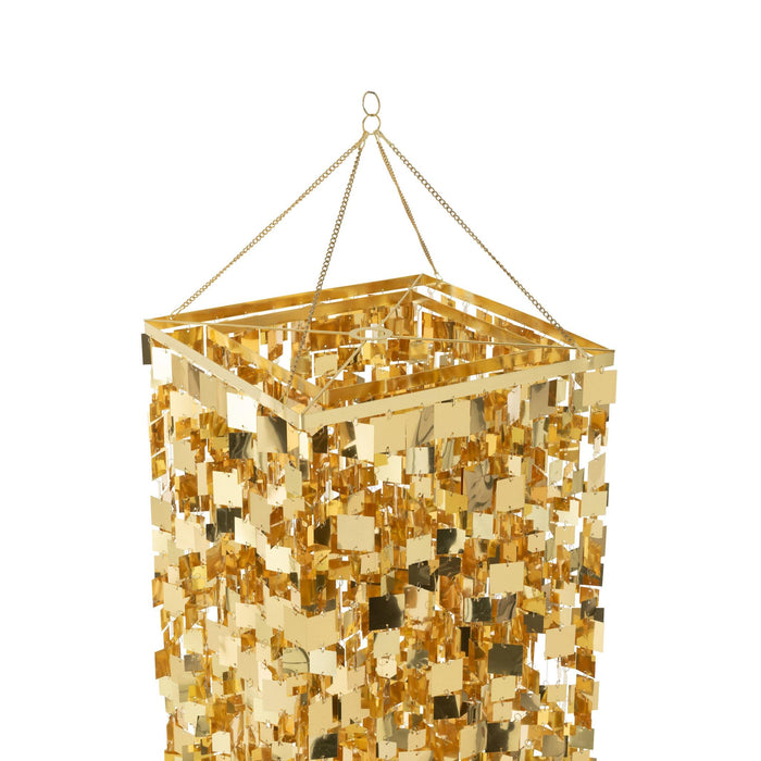 Hanglamp Goud Pvc Vierkant 50 cm-Tafellampen-J-Line