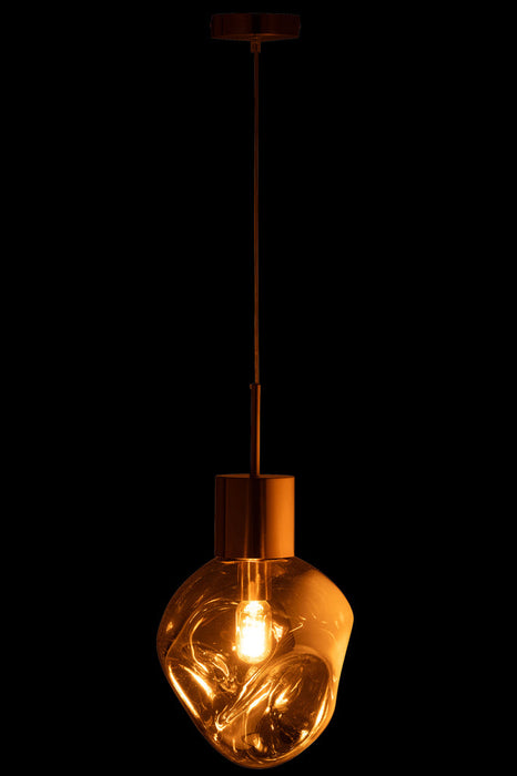 Hanglamp Goud metaal/glas grijs-Hanglampen-J-Line