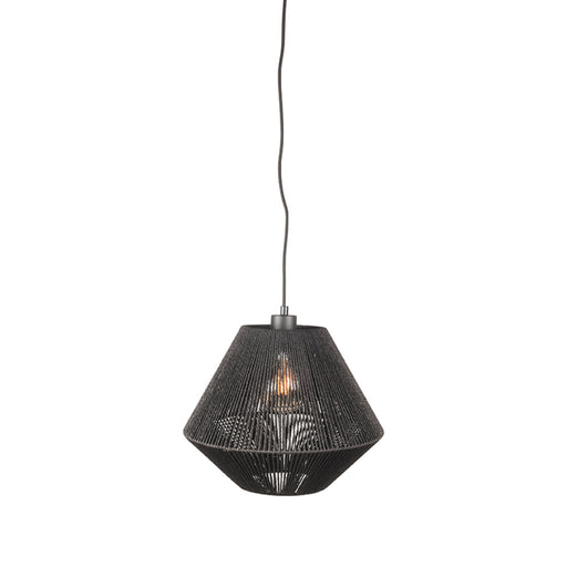 Hanglamp Ibiza Gezellige Jute Zwart 25x25x150 cm-Hanglampen-LABEL51