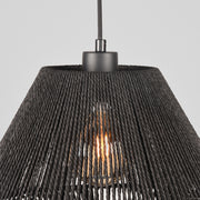 Hanglamp Ibiza Jute Zwart 25x25x150 cm-Hanglampen-LABEL51