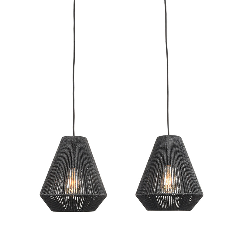 Hanglamp Ibiza Karakteristieke Jute Zwart 33x80x150 cm-Hanglampen-LABEL51