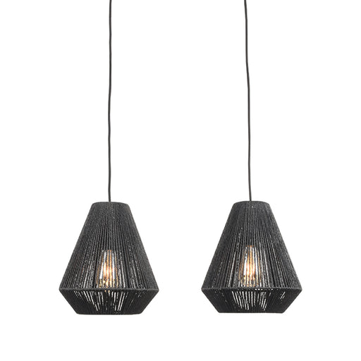 Hanglamp Ibiza Karakteristieke Jute Zwart 33x80x150 cm-Hanglampen-LABEL51