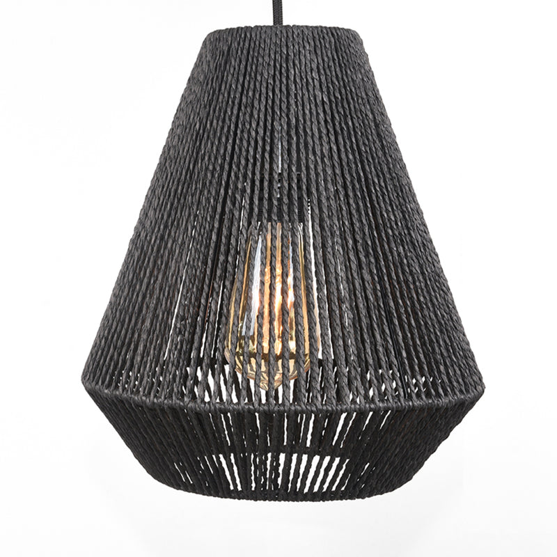 Hanglamp Ibiza Karakteristieke Jute Zwart 33x80x150 cm-Hanglampen-LABEL51