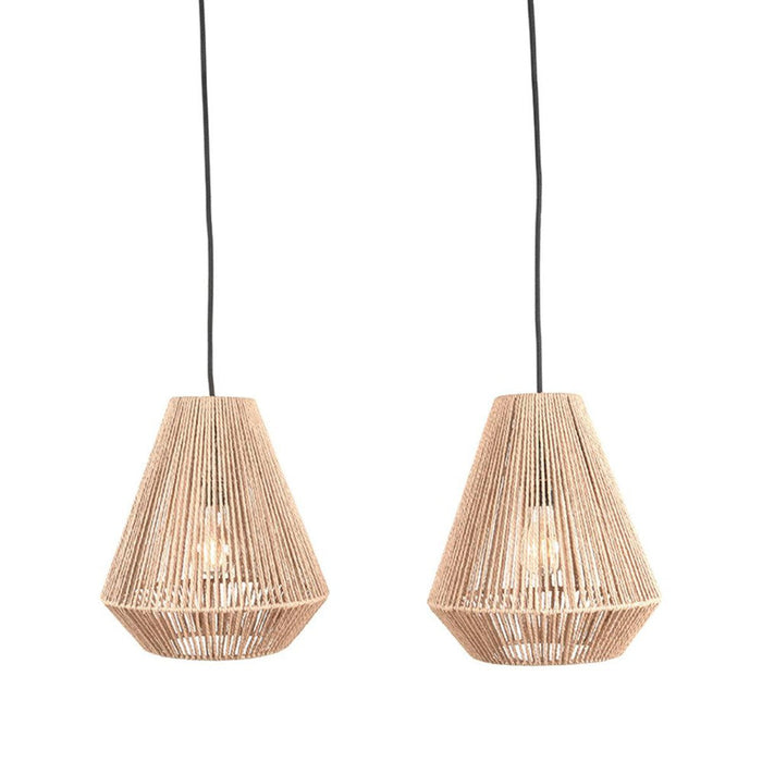 Hanglamp Ibiza - Naturel - Jute - 2-Lichts-Hanglampen-LABEL51