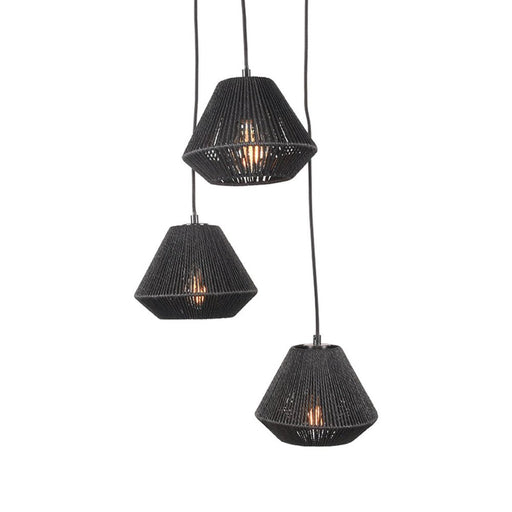 Hanglamp Ibiza - Zwart - Jute - 3-Lichts-Hanglampen-LABEL51