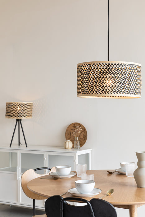 Hanglamp Isla Bamboo Small Bamboo hout Beige Ø33x153 cm E27-Tafellampen-Creating Home
