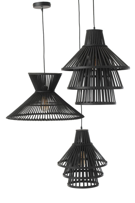 Hanglamp Lagen bamboo zwart small-Hanglampen-J-Line