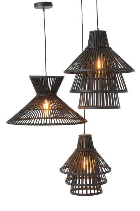 Hanglamp Lagen bamboo zwart small-Hanglampen-J-Line