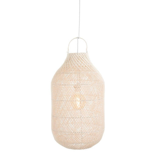 Hanglamp Lampenkap Wit Rotan 40 cm 40x40x75 cm-Hanglampen-J-Line