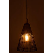 Hanglamp Lampenkap Zwart Rotan 32 cm 31.5x31.5x42 cm-Hanglampen-J-Line