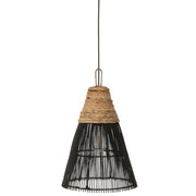 Hanglamp Lampenkap Zwart Rotan 32 cm 31.5x31.5x42 cm-Hanglampen-J-Line