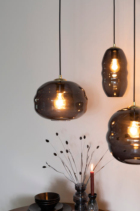 Hanglamp Lauren S Glas Grijs Ø16.5x152 cm E27-Tafellampen-Creating Home