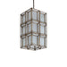 PTMD Layra hanglamp van wit melkglas met een antiek metalen frame, afmeting 24x24x45 cm.