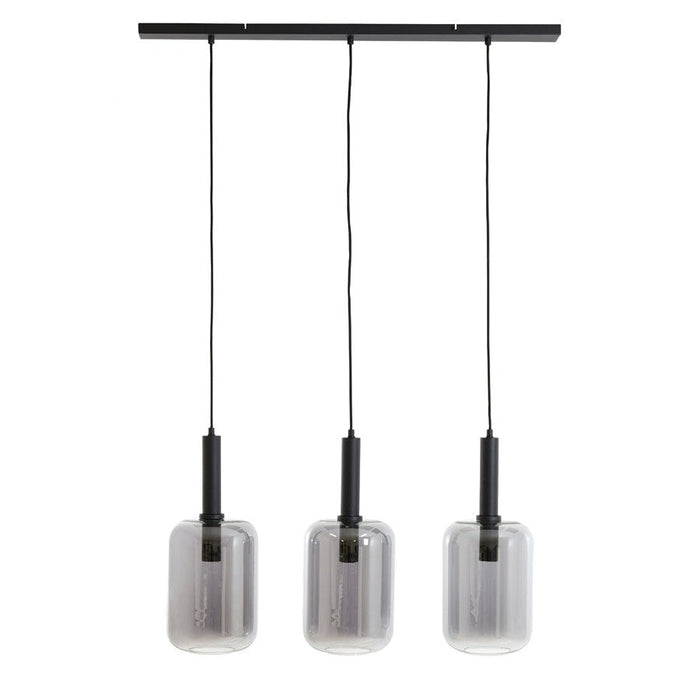 Hanglamp Lekar - Smoke Glas - 100x22x32cm - 3L-Hanglampen-Light & Living