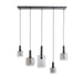 Hanglamp Lekar - Smoke Glas - 110x22x32cm - 5L-Hanglampen-Light & Living