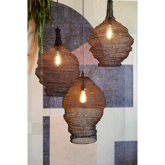 Hanglamp Lena M Metaal Zwart Ø37x155 cm E27-Tafellampen-Creating Home