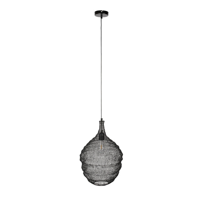 Hanglamp Lena Fijne Iron Zwart 37x37x155 cm-Hanglampen-Creating Home