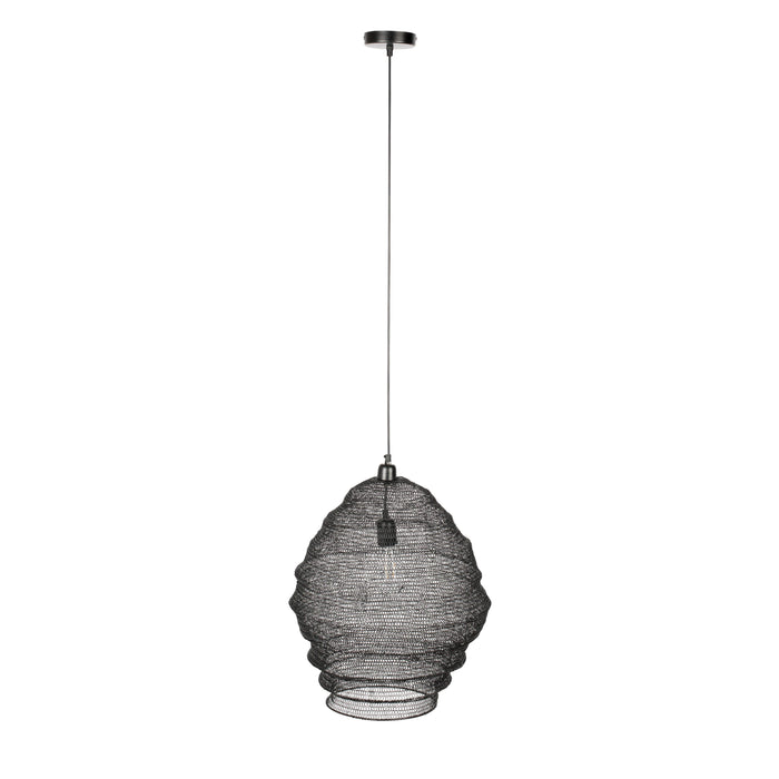 Hanglamp Lena L Metaal Zwart Ø48x158 cm E27-Tafellampen-Creating Home