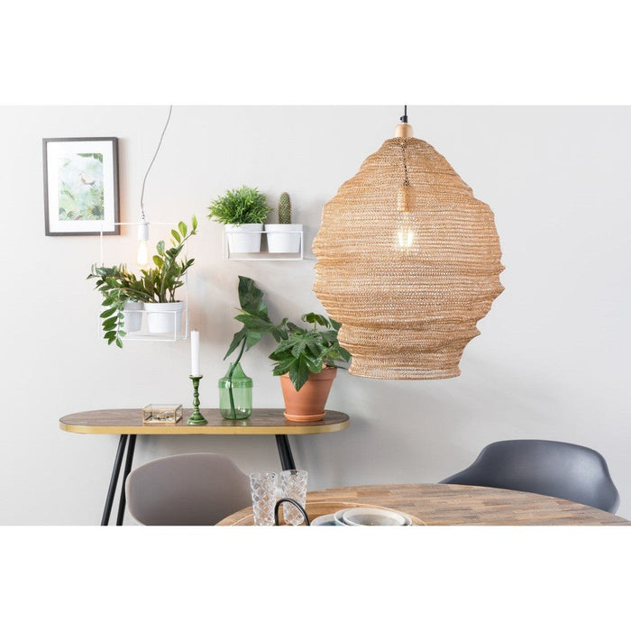 Hanglamp Lena L Brass Metaal Goud Ø48x158 cm E27-Tafellampen-Creating Home
