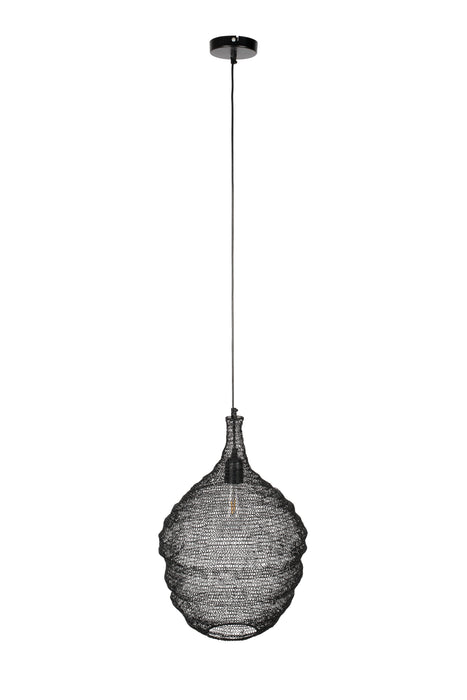 Hanglamp Lena M Metaal Zwart Ø37x155 cm E27-Tafellampen-Creating Home