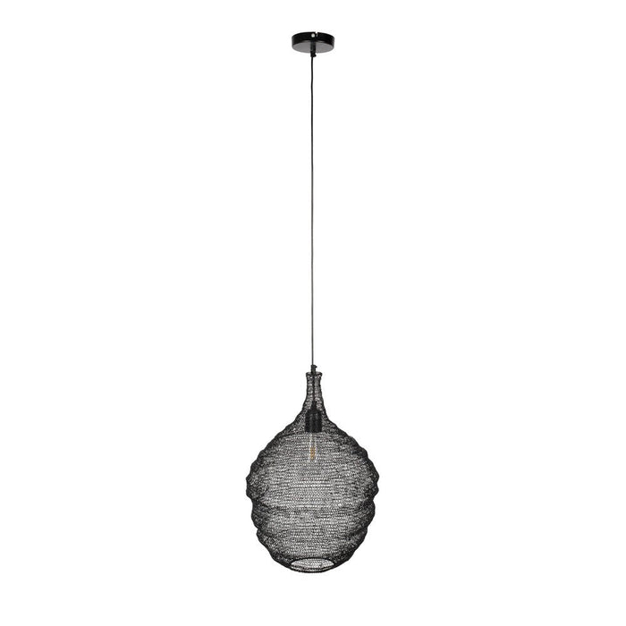 Hanglamp Lena M Metaal Zwart Ø37x155 cm E27-Tafellampen-Creating Home