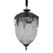 PTMD Lidde hanglamp van 82 cm met grijs glas en een klassiek ovaal design.