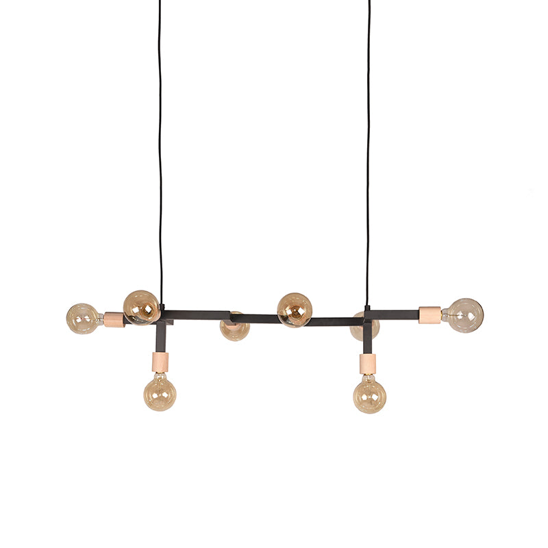 Hanglamp Loco Karakteristieke Metaal Zwart 31x100x16 cm-Hanglampen-LABEL51