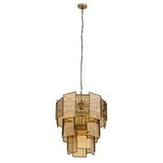 Hanglamp Loucas Brass Glas Geel 56x56x72 cm-Hanglampen-PTMD
