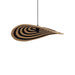 PTMD Loulou hanglamp van rotan met golvend design in naturel en zwarte strepen.