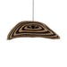 PTMD Loulou hanglamp van 36 cm in naturel rotan met golvend design en zwart accent.