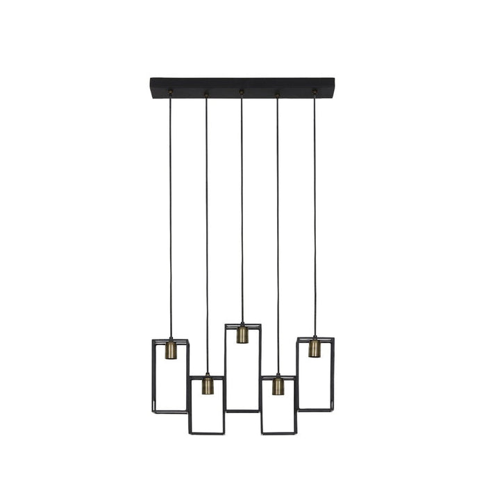 Hanglamp Marley - Zwart - 60x15x57cm - 5L-Hanglampen-Light & Living