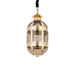 Ovale PTMD hanglamp Mikk van 71 cm met geel glas en een messingkleurig metalen frame.