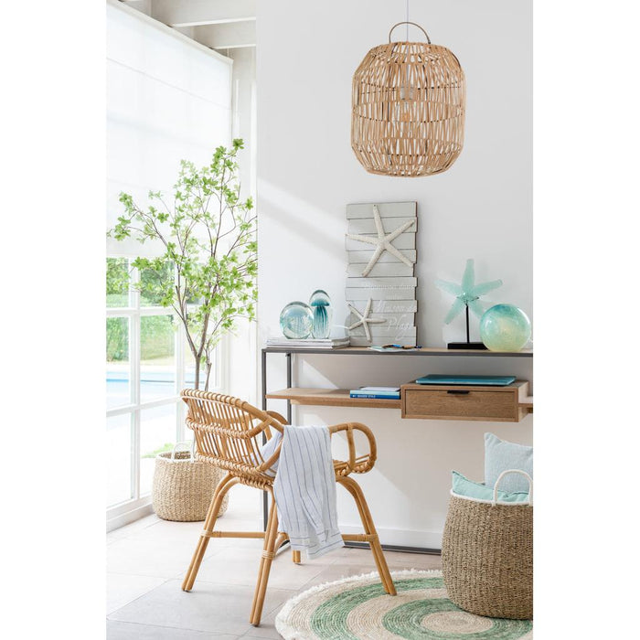 Hanglamp Naturel Ijzer 35 cm - Ijzer(10%),rotan(90%) - 10860-Hanglampen-J-Line