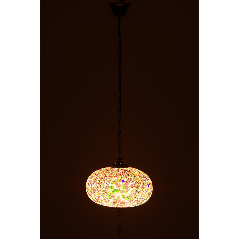 Hanglamp Oranje Metaal L 30 cm 30x30x80 cm-Hanglampen-J-Line