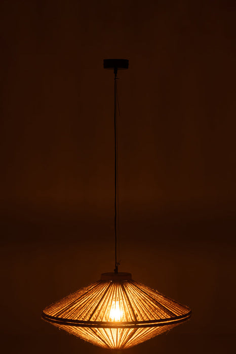 Hanglamp Ovni ijzer/jute naturel small-Hanglampen-J-Line
