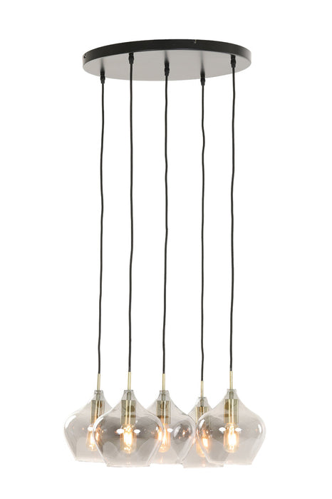 Hanglamp Rakel - Rook/Antiek brons - 5L - 120x61x66cm-Hanglampen-Light & Living