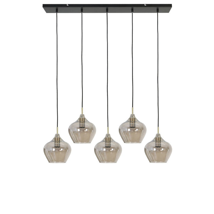 Hanglamp Rakel - Smoke/Antiek Brons - 5L-Hanglampen-Light & Living