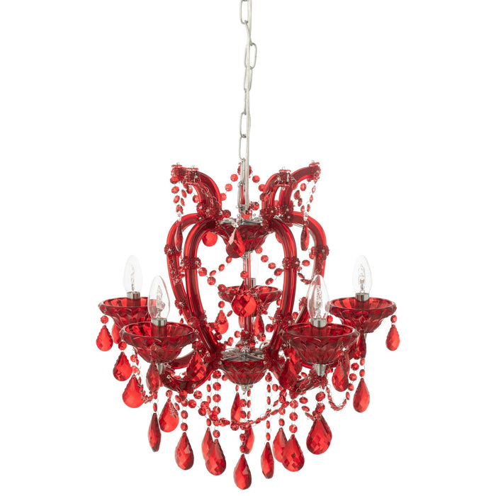 Hanglamp Rood Ijzer Antiek 53 cm-Hanglampen-J-Line