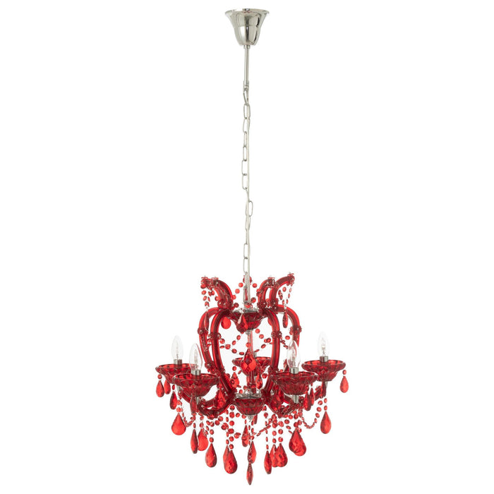 Hanglamp Rood Ijzer Antiek 53 cm-Hanglampen-J-Line