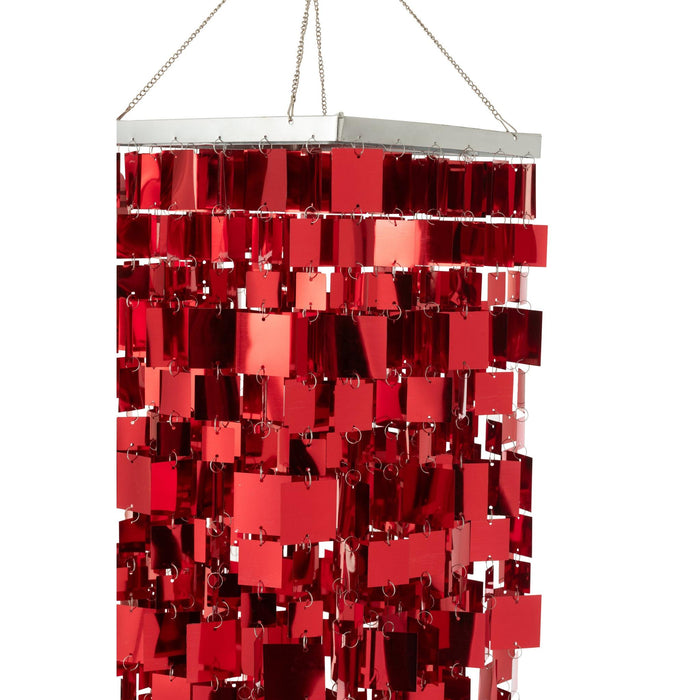 Hanglamp Rood Pvc Vierkant 30 cm-Hanglampen-J-Line