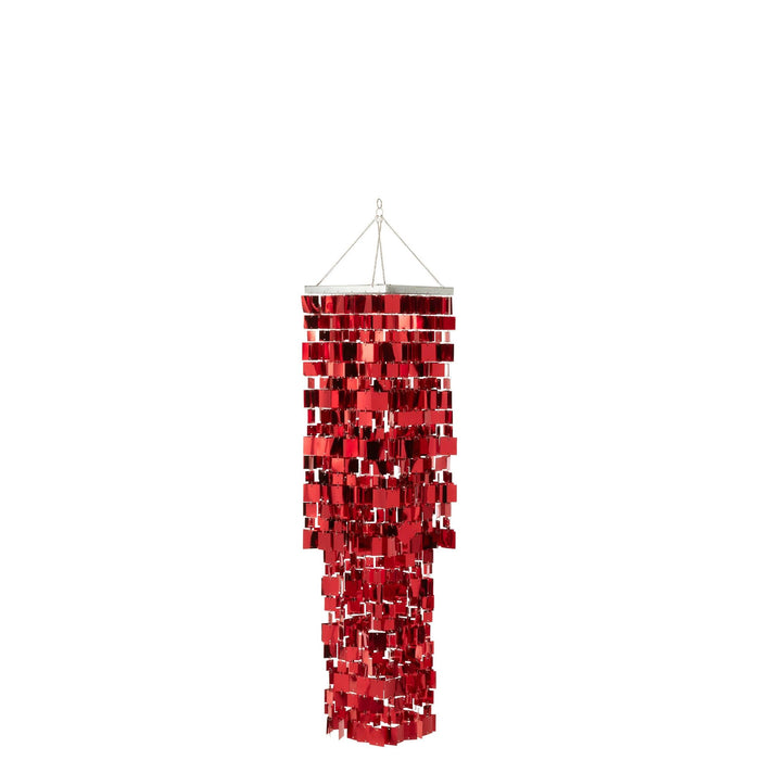 Hanglamp Rood Pvc Vierkant 30 cm-Tafellampen-J-Line